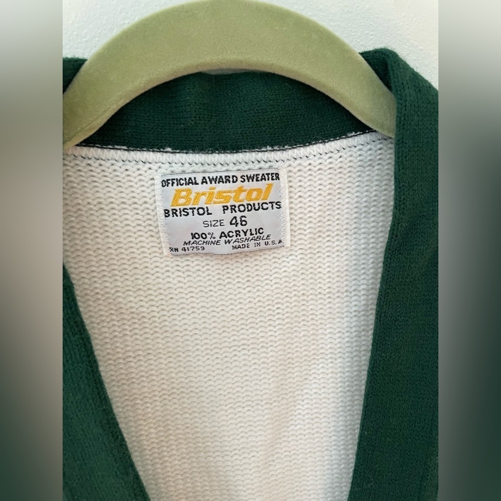 Vintage 60s/70s Bristol Sorority Letterman Cardigan Sweater Alpha Theta Beta 46 - Picture 6 of 8